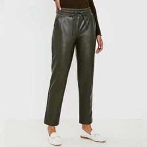 NWOT LOFT Olive Faux-Leather Pants MP